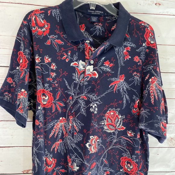 Daniel Cremieux Red White Blue Short Sleeve Shirt NWOT Men's Size Large - Picture 2 of 13